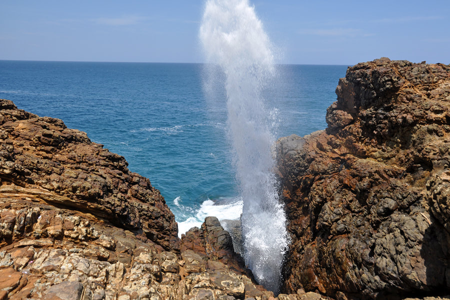 Hummanaya natural blowhole in southern Sri Lanka